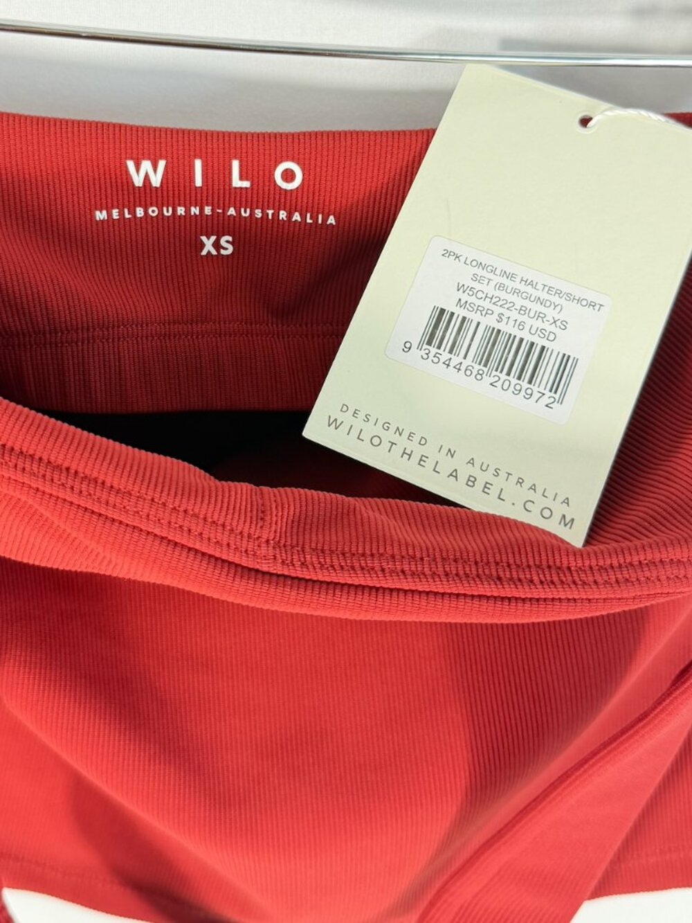Wilo The Label Longline Halter Shorts Set in Red XS NWT 2 Piece Workout - Picture 4 of 7
